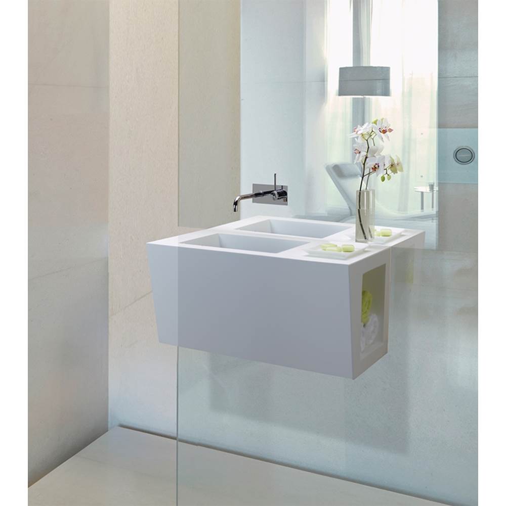 MTI Baths Wall Mount Bathroom Sinks item VSWM3015-WH-GL-RH