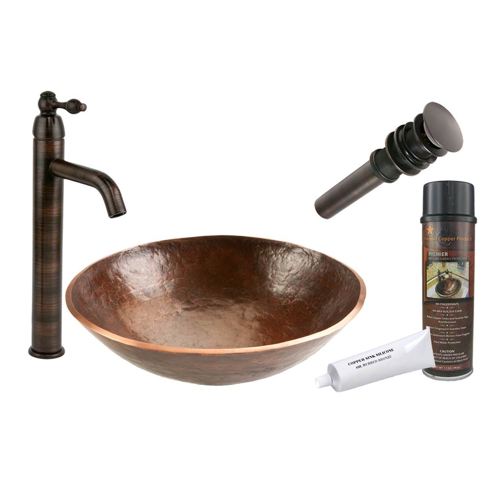 Premier Copper Products  Bathroom Sink And Faucet Combos item BSP1_PV16RDB