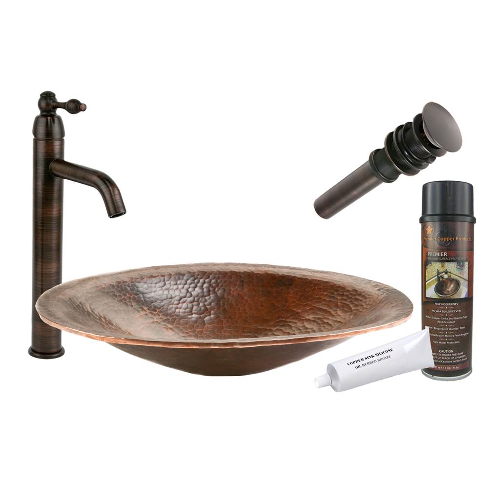 Premier Copper Products  Bathroom Sink And Faucet Combos item BSP1_PVOVAL20