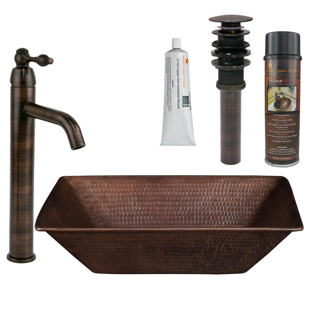 Premier Copper Products  Bathroom Sink And Faucet Combos item BSP1_VREC17WDB