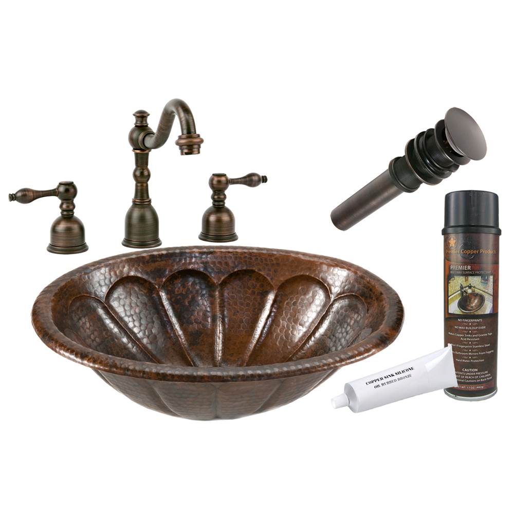 Premier Copper Products  Bathroom Sink And Faucet Combos item BSP2_LO19RSBDB