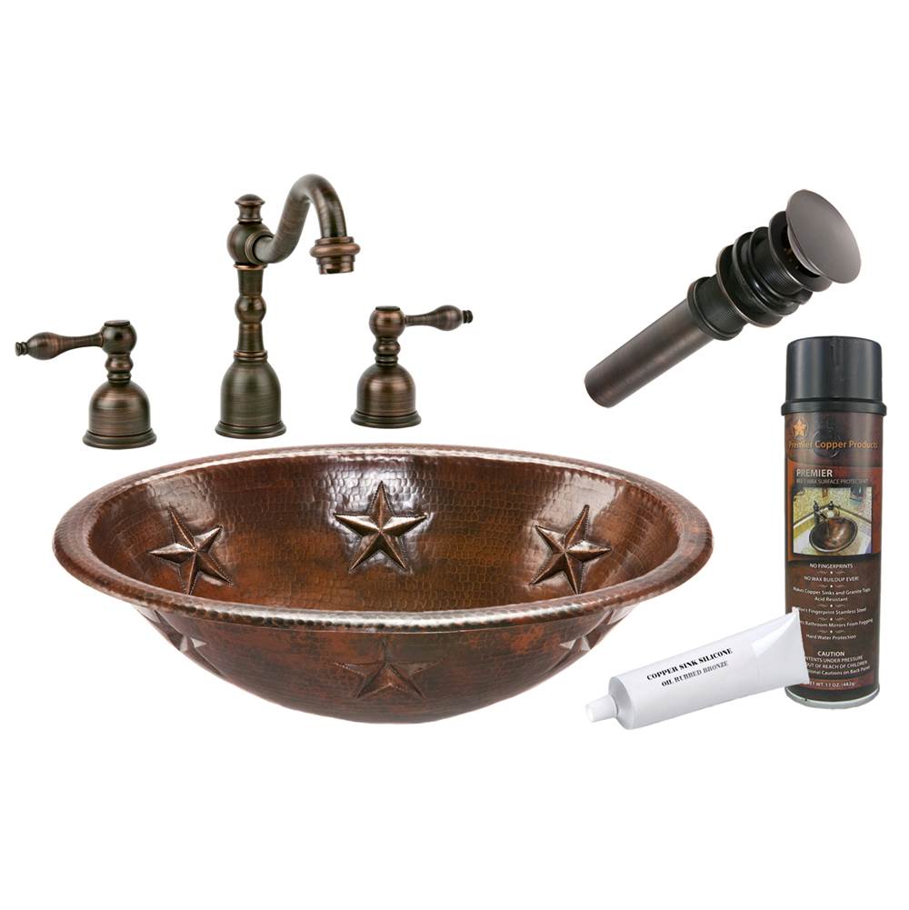 Premier Copper Products  Bathroom Sink And Faucet Combos item BSP2_LO19RSTDB
