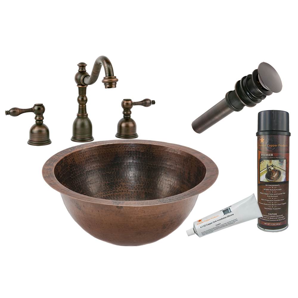 Premier Copper Products  Bathroom Sink And Faucet Combos item BSP2_LR14FDB
