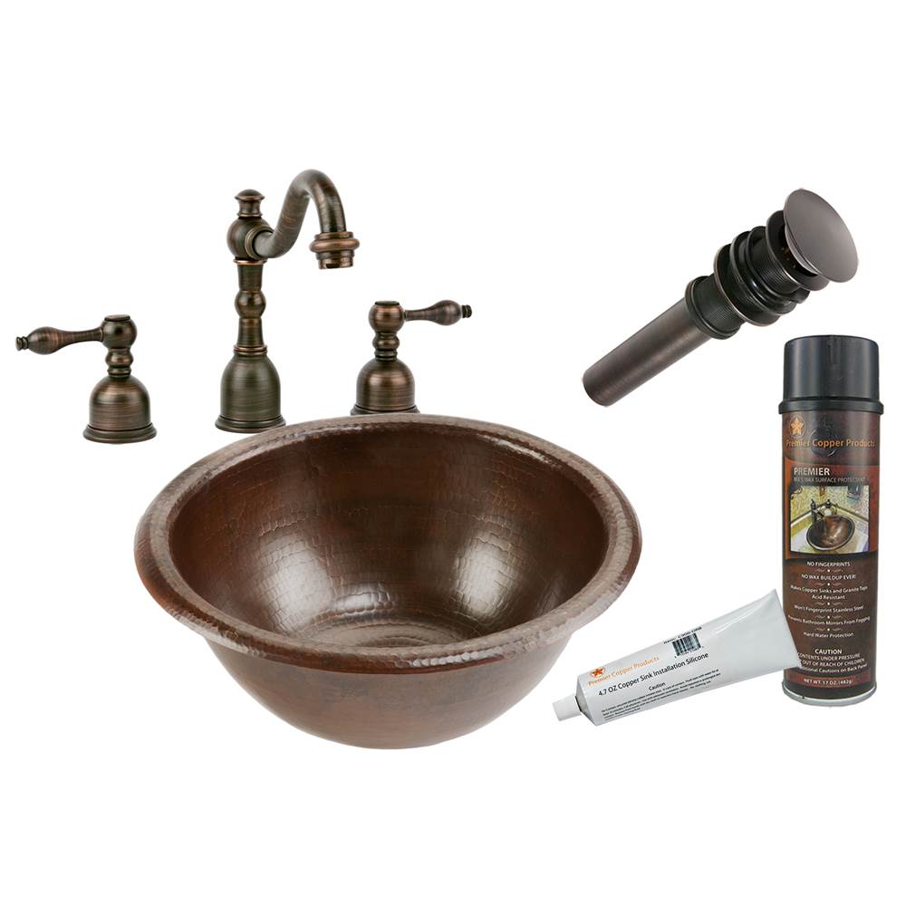 Premier Copper Products  Bathroom Sink And Faucet Combos item BSP2_LR14RDB