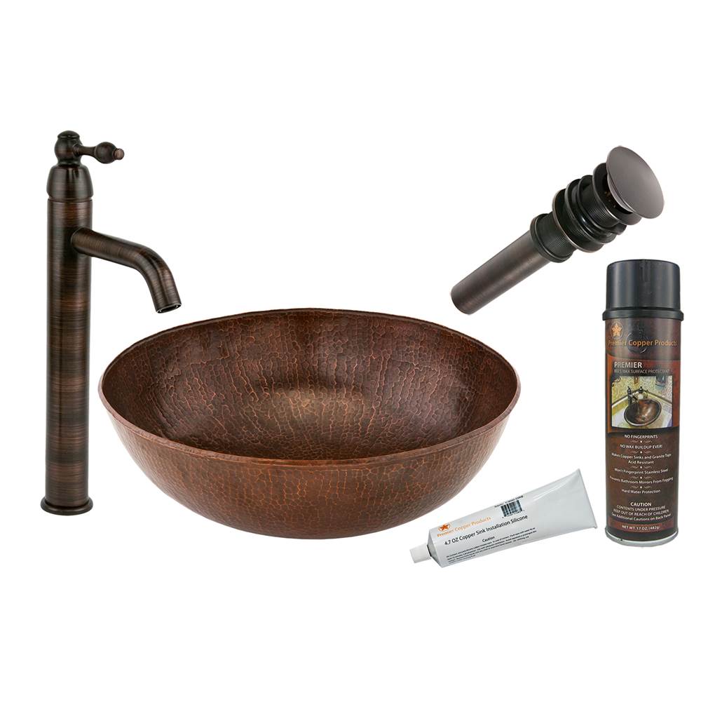 Premier Copper Products  Bathroom Sink And Faucet Combos item BSP1_VR17BDB